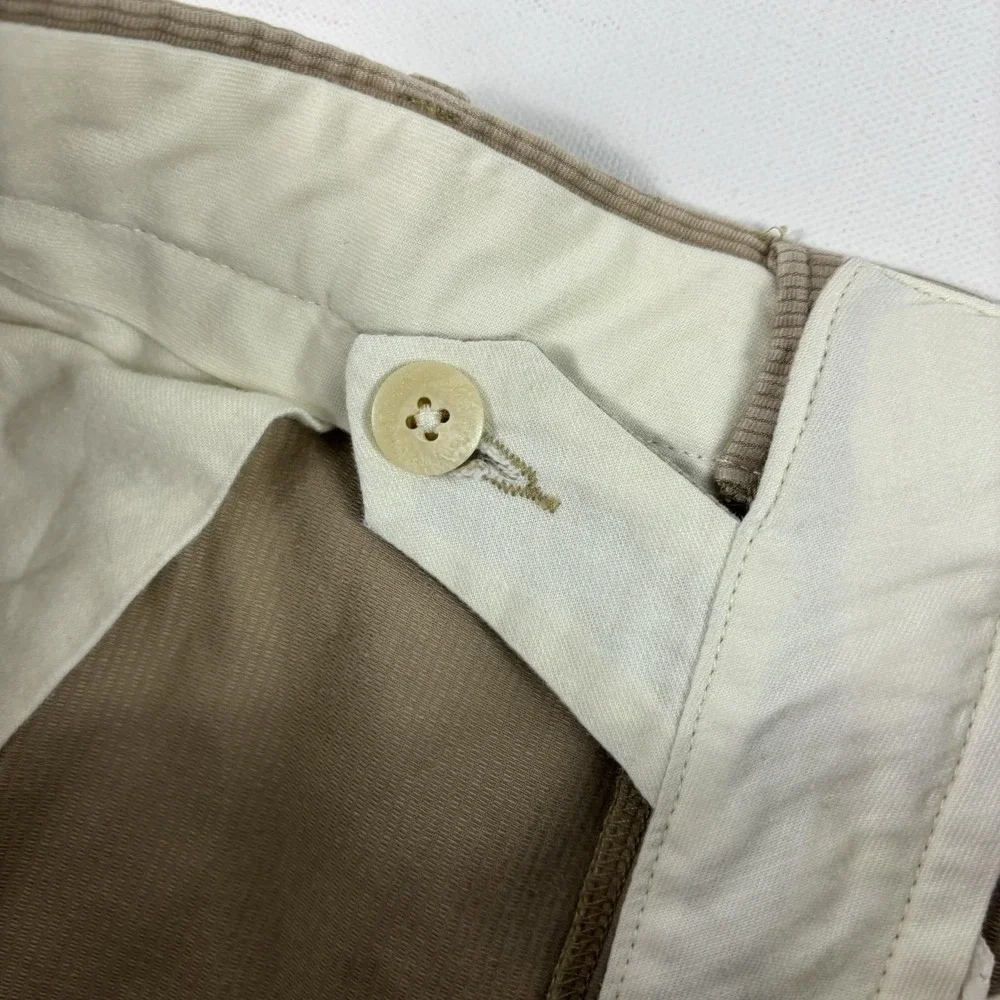 Vintage Polo Ralph‎ Lauren Dress Pants Mens 40x32 Beige Corduroy Pleated Cuffed
